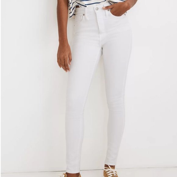 Madewell 10" High-Rise Skinny Jeans in Pure White